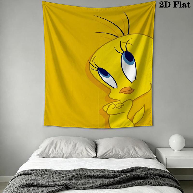 Tweety Bird Wall Tapestry Aesthetic Wall Hanging Printed Fabric Blanket Decorative Tapestries for Bedroom Living Room Home Decor