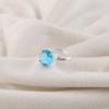 Swiss Blue Topaz Gemstone 925 Sterling Silver Jewelry Statement Designer Ring For Gift RR-72-6
