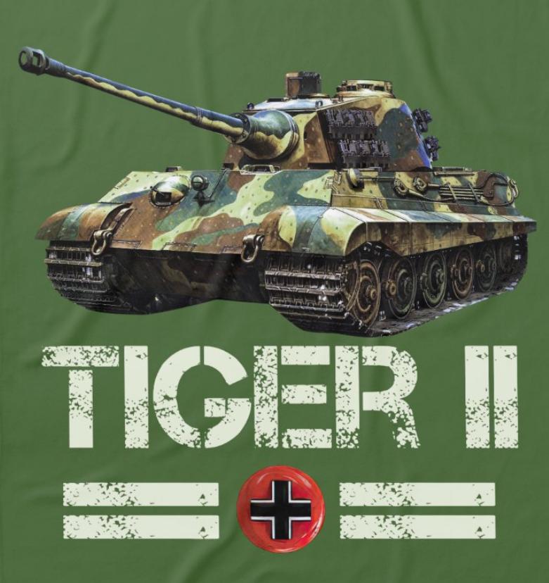 WWII German King Tiger Panzer VI Tiger II Tank T-Shirt 100% Cotton O-Neck Summer Short Sleeve Casual Mens T-shirt Size S-3XL