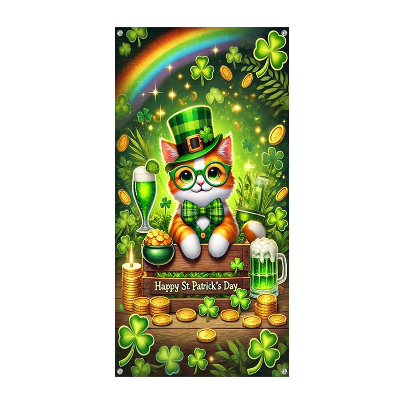 

Баннер ко Дню Святого Патрика, фоны для украшения двери ко Дню Святого Патрика, фоны для украшения вечеринки One Size