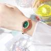 Elegant Ladies Watch With Green Gemstone Dial Quartz Movement For Casual Wear