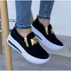 Women Autumn Sneakers Casual Double M Printed Side Zipper Platform Shoes Ladies Vulcanized Shoes Zapatillas De Mujer Women Shoes