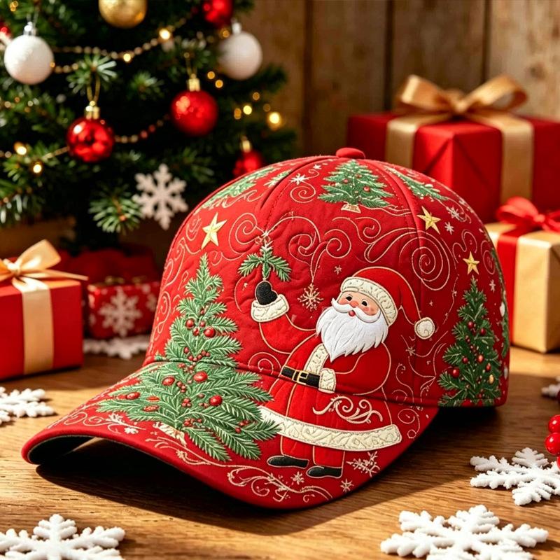 New Christmas Hat Digital Printing Fashion Bent Bend Baseball Cap Retro Baseball Cap