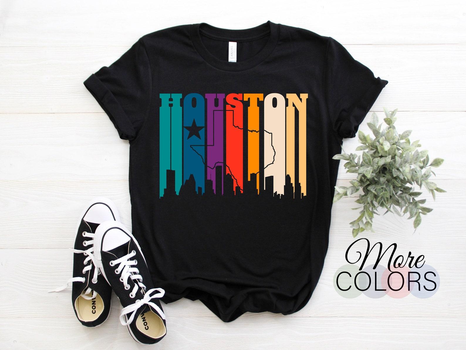 Houston Texas Map Skyline Gift T-Shirt, Texas Home State Souvenir Tee, Parties Costume Shirt, Visit Trip Travel To Houston, Present Birthday 150