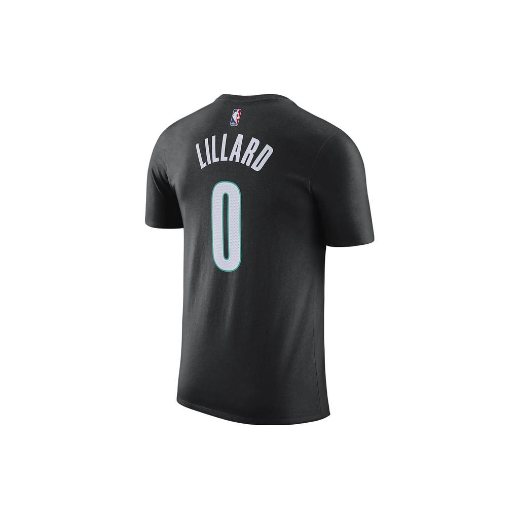 Nike Lillard Trail Blazers City Edition 2022-2023 Season Crew Neck Loose Fit Short Sleeve T-Shirt Men T-Shirt Black DV6008-011