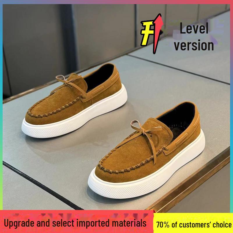 

Мужские зимние повседневные модные кожаные мокасины без застежек на толстой подошве 2024 года 41