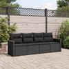 VidaXL Garden Lounge Set with Cushions 4 Pcs, Patio Sofas, Patio Furniture Set, Outdoor Furniture, Black 3225768