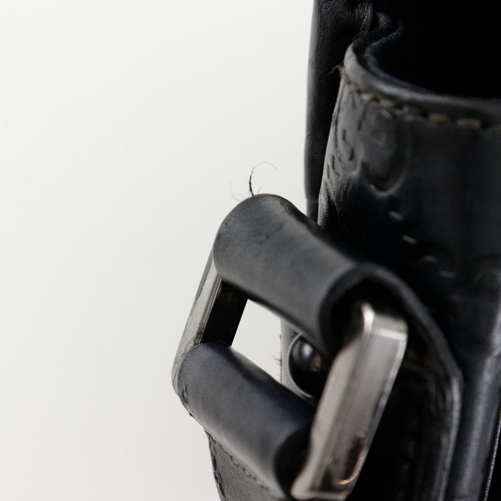 Gucci Messenger-Umhängetasche 145844 GG schwarz Sima-Leder Herren Gebraucht