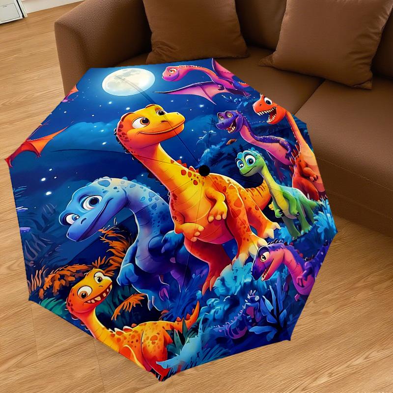 1PC Dinosaurs Night Umbrella-8-Rib Reinforced Portable Folding Travel Suitable for All Seasons Outdoor Daily Use  -J0395