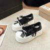 Thick-soled Heightening Little White Shoes Women's Spring New Shoes Pearl Lace-up Bow Casual Shoes Lace Mesh Tide