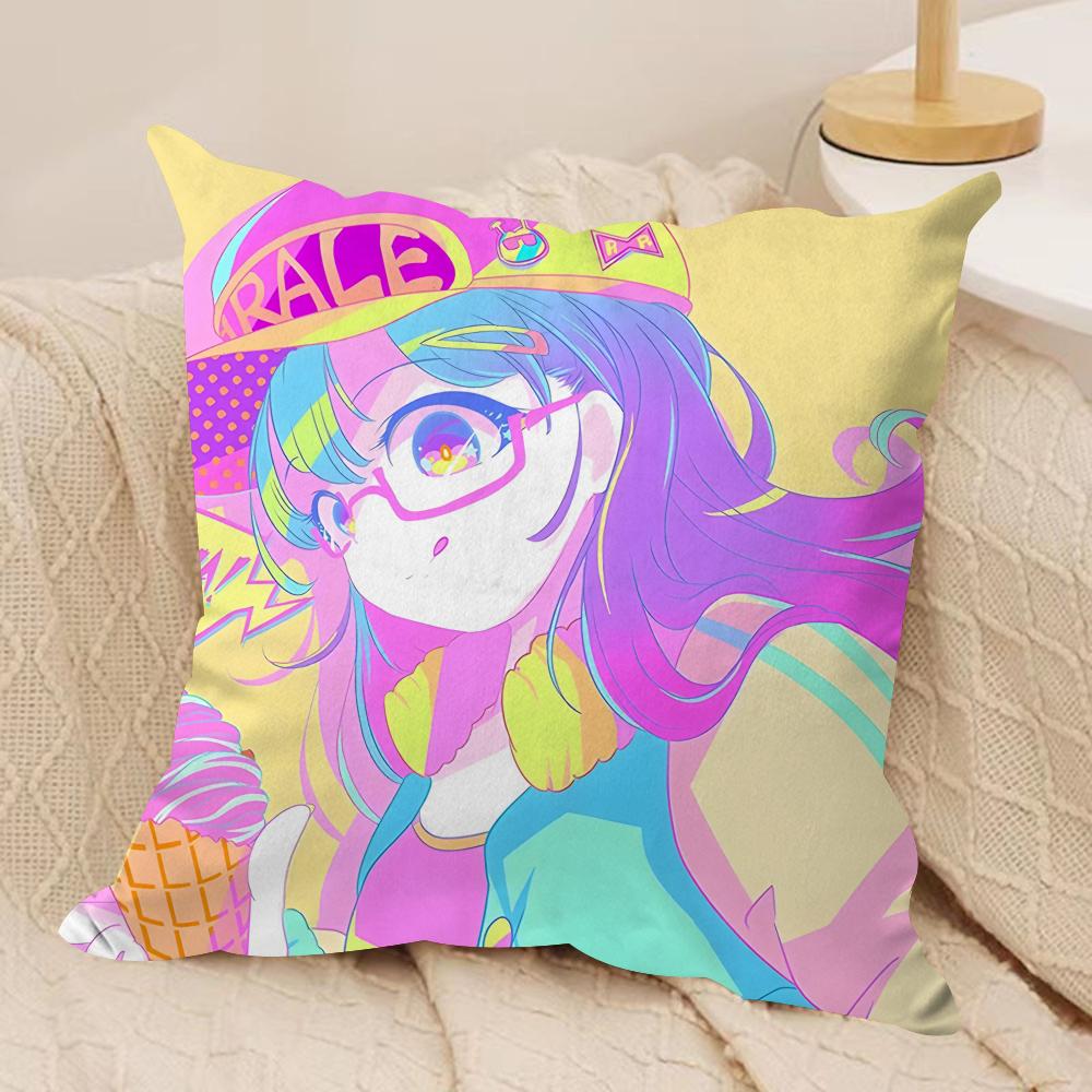 Dr Slump A-Arale Chan Cushion Cover Silky Short Plush Invisible Zipper Dustproof Sofa Pillow Case For Home Decor