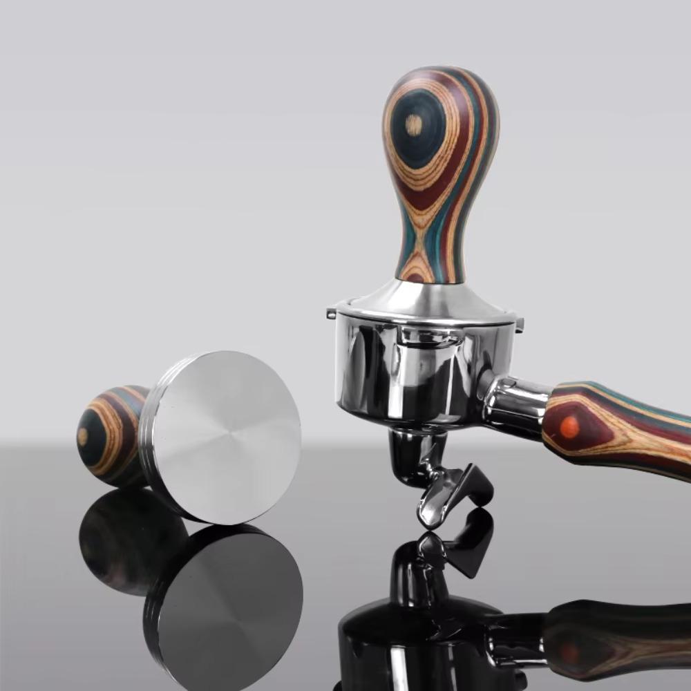 Abnehmbarer Bunter Holzgriff Kaffeepressstempel Gewinde/Flacher Boden Kaffeeverteiler Café