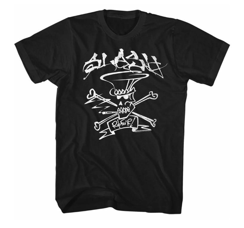 Slash Guns N’ Roses T-Shirt Vintage Rock Band Guitarist Tee Men’s Adult Black L