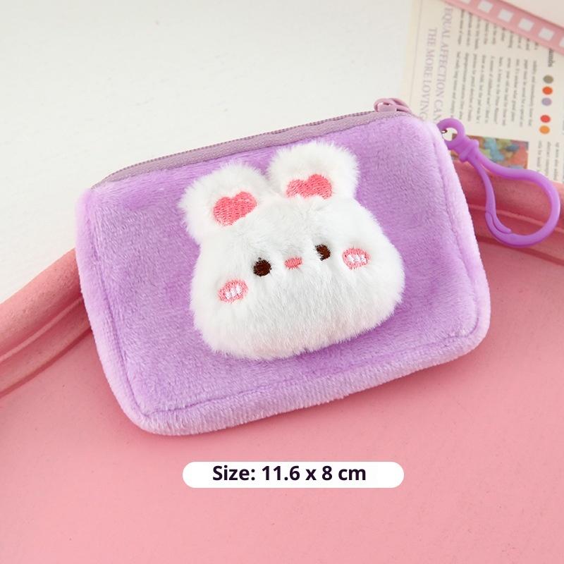 

Japanese Kawaii Cartoon Plush Storage Coin Purse Portable Cartoon Key Coin Purse Backpack Decoration Gifts as the picture