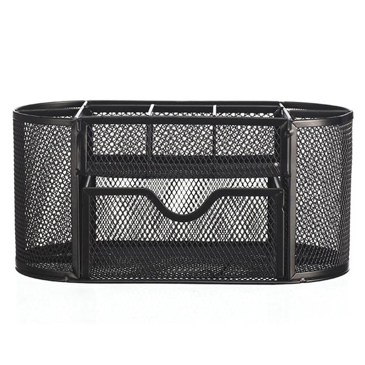 Most Popular in 2024 Desk Organizer 9 Grids Metal Mesh Office Pen Pencil Holder