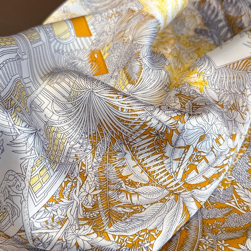 Silk Square Scarf Women Satin Shawls Neckerchief Casual Scarves Bandana Hair Hjiab 70*70cm 2023 New Fashion Luxury Brand