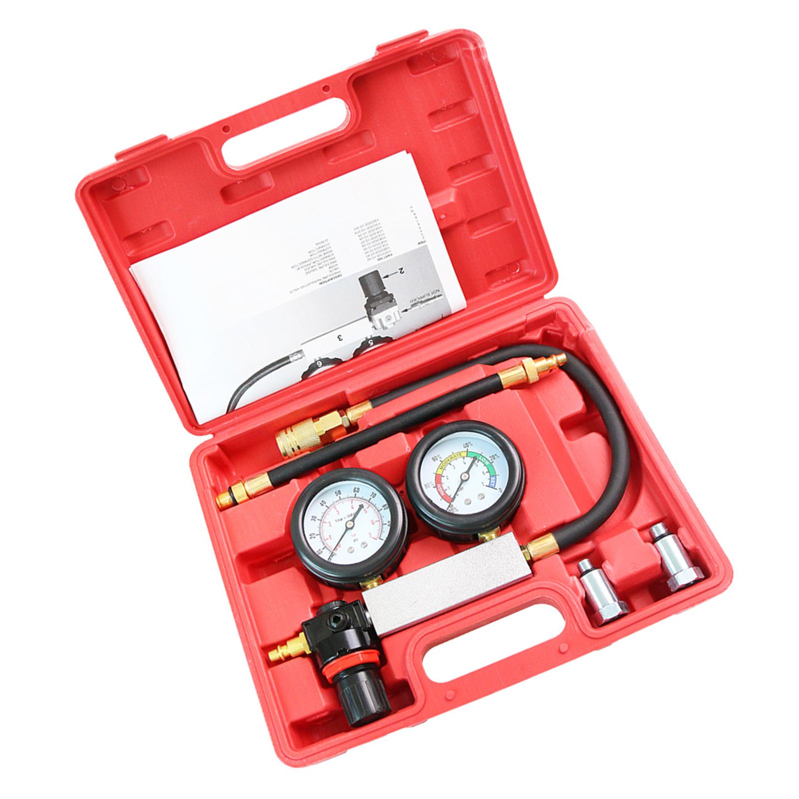 Двухманометрический инструмент для обнаружения утечек в цилиндрах для автомобиля, мотоцикла, грузовика. Многофункциональный автомобильный тестер компрессии двигателя. 1