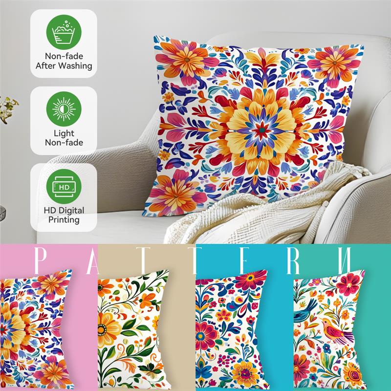 Mexican Ethnic Style Cushions Pillowcase Printed Polyester 45x45cm Throw Pillow Cover Decorative Sofa Cushion Pillowslip Decor