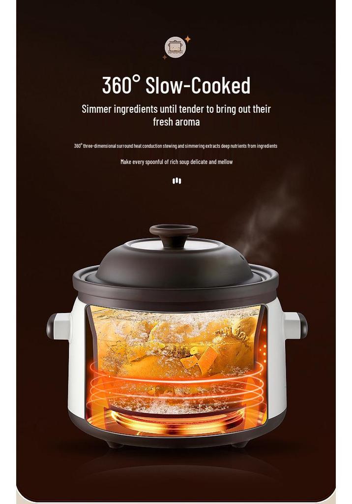 Porridge & Soup Stewing Electric Purple Clay Pot - Multifunctional Ceramic Health Cooker
