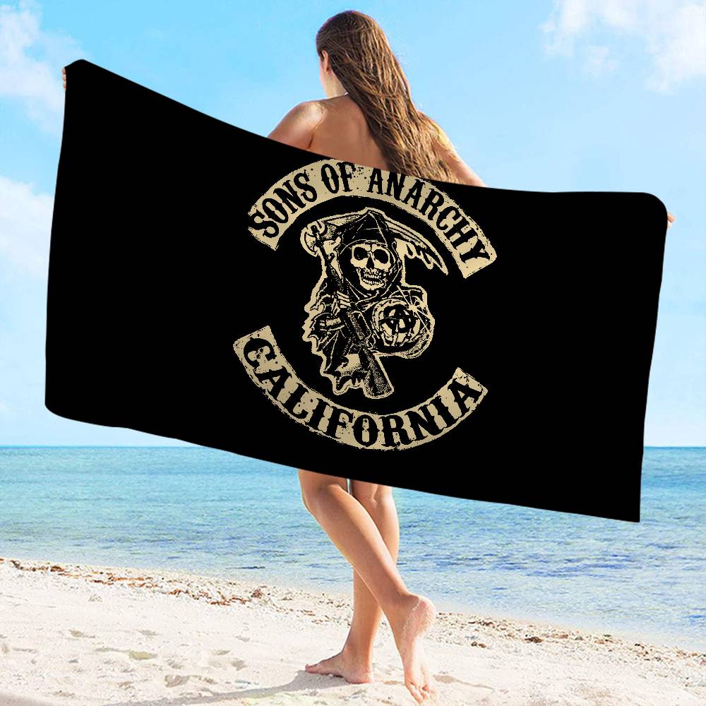 Sons Of Anarchy TV Microfiber Printed Beach Towel Mountain Climbing Yoga Beach Swimming Running Absorbent Soft Towel