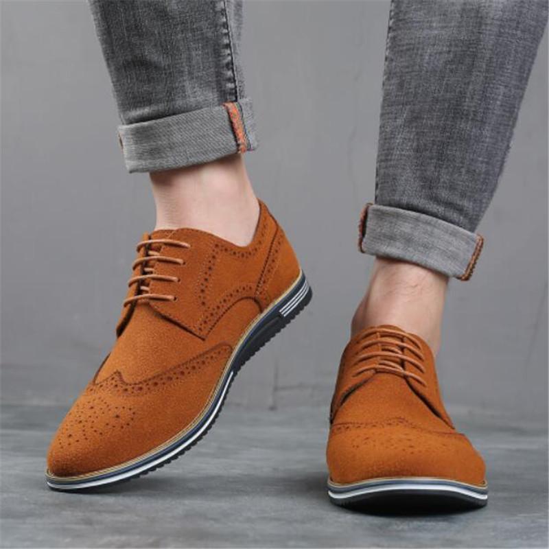 Fashion High Quality Brand Suede Leather Men Shoes Fashion Men Oxford Shoes Comfortable Formal Shoes For Men Sneakers Male Flat Footwear