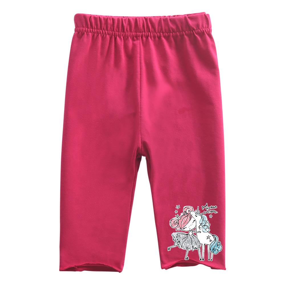 2026 Girls Stylish Cotton Cropped Summer Pants: Elastic Waist, Lightweight & Casual