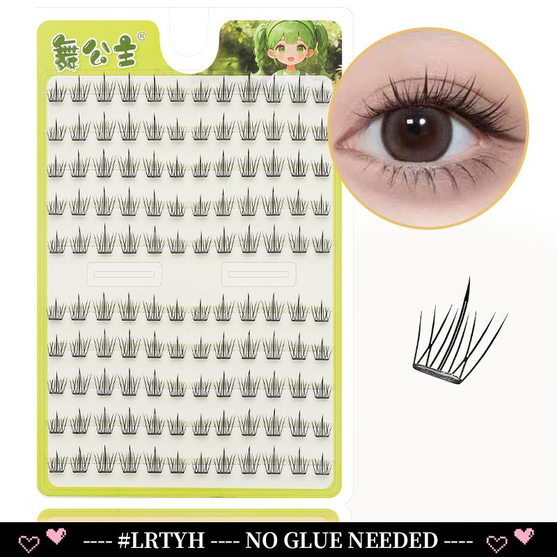 10 Rows Cluster Cat Eye No Glue Lashes Reusable Self Adhesive Glue Free Eyelash Natural Lash Manga Anime Lashes Cluster