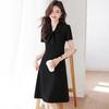 Women's Short Sleeve Professional Dress with Bow