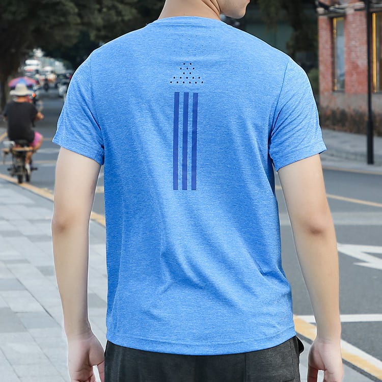 adidas T Shirts Men's Blue Crew Neck Moderate Straight Fit FL8582