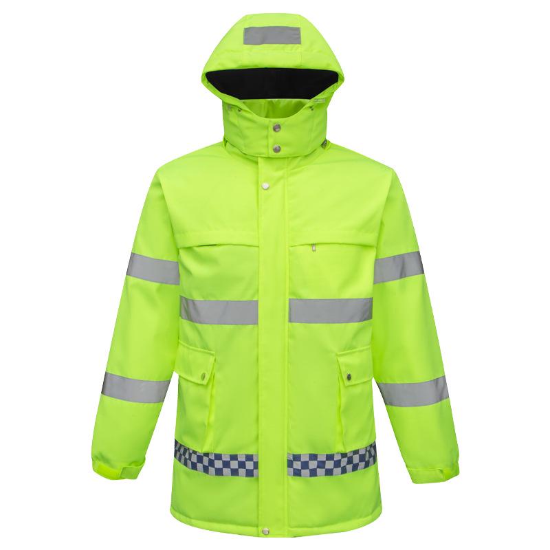 Unisex Reflective Heated Rainproof Jacket for Construction and Security Work