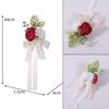 Bride Bridesmaid Brooch Wrist Flower Artificial Rose Brooch Opening Ceremony Sister Lapel
