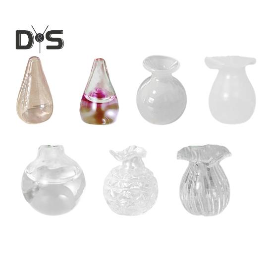 Mini Glass Vase Refrigerator Magnet Home Office Kitchen Locker Fridge 3D Miniature Flower Vase Magnetic Decoration Ornament