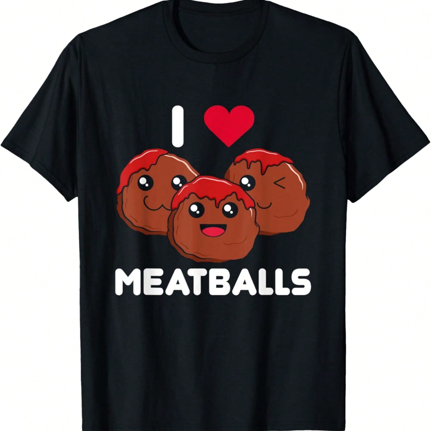 I Love Heart MEATBALLS Food Foodie T Shirt S разноцветный