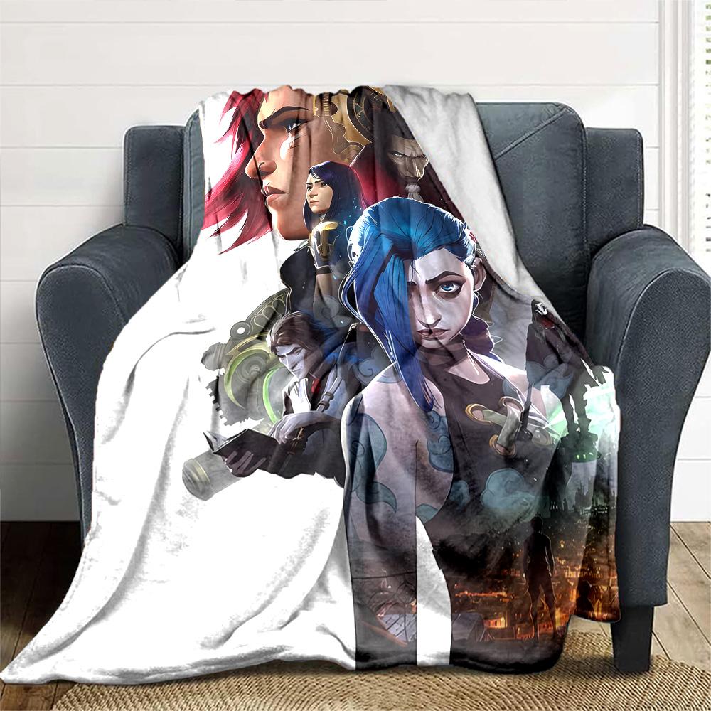 1pc Blanket - League of Legends Jinx Print Design,Lightweight Blanket for Sofa,Bed- Soft &Warm,Gift for All Seasons