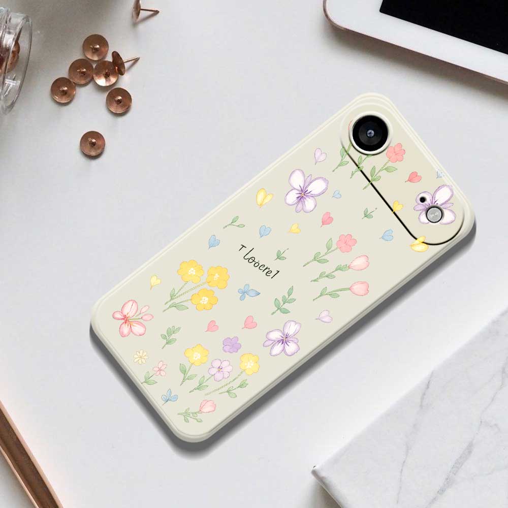 For iPhone Air Case Small Flowers Pattern Printing Straight Edge TPU Phone Back Cover