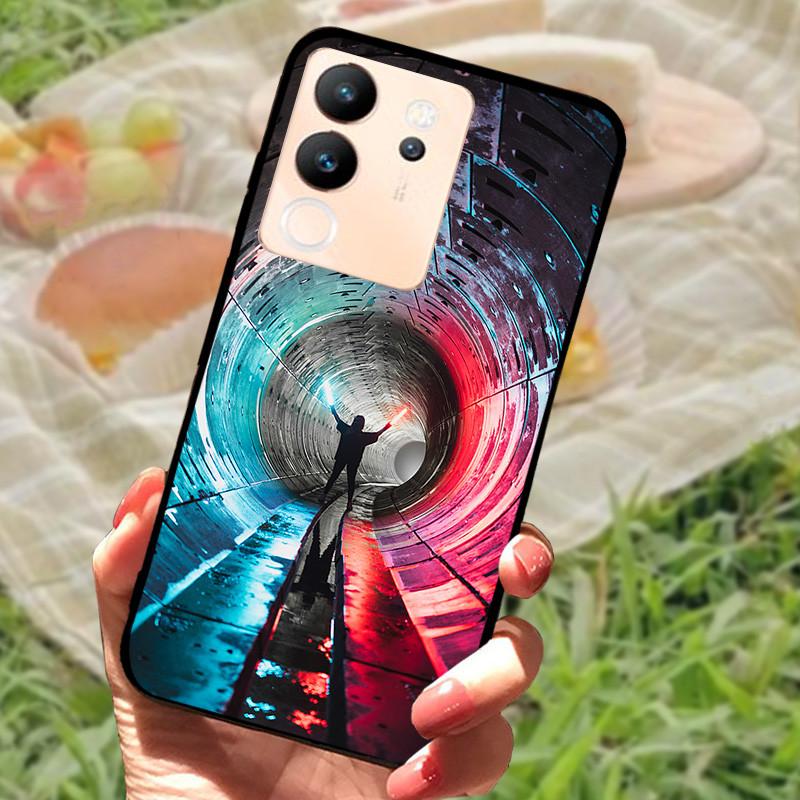 For Vivo V30 Lite Case Cover Silicone Soft Marble Black Bumper Funda Coque for vivo V2314 V30 Lite 5G Full Protective V30Lite