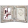 Double Photo Frame - Levico - 2q - Wood - White and Beige - 10x15 Cm