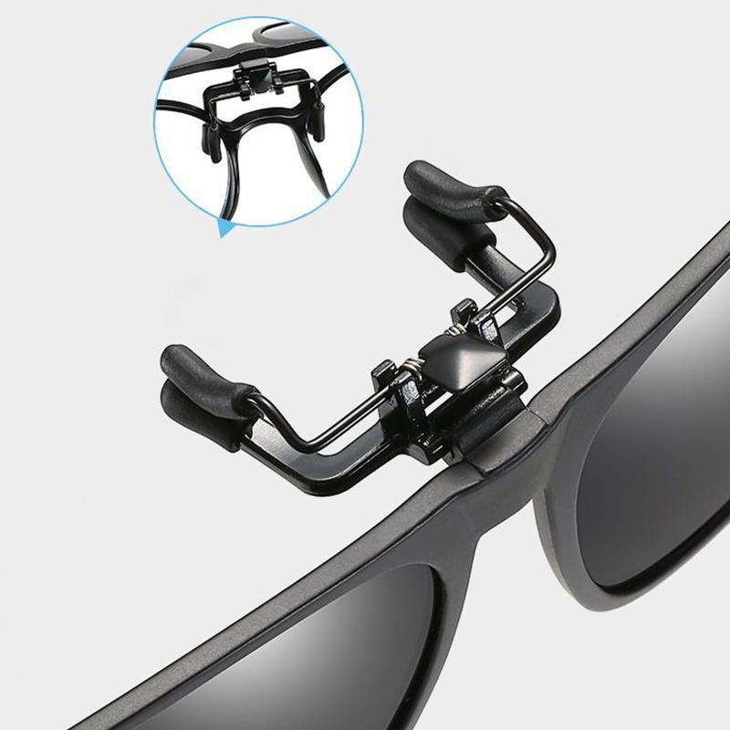 Men Photochromic Polarized Lens Flip Up Clip On Sunglasses Women Driving Sun Glasses With Clips