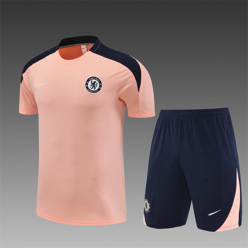 Chelsea Football Jersey Game Training Jersey Set Autumn And Winter Semi-Pull Pre-Game Warm-Up Jersey Children'S Short Sleeves