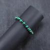 Handmade Adjustable Unisex Natural Malachite & Black Onyx Beaded Bracelet