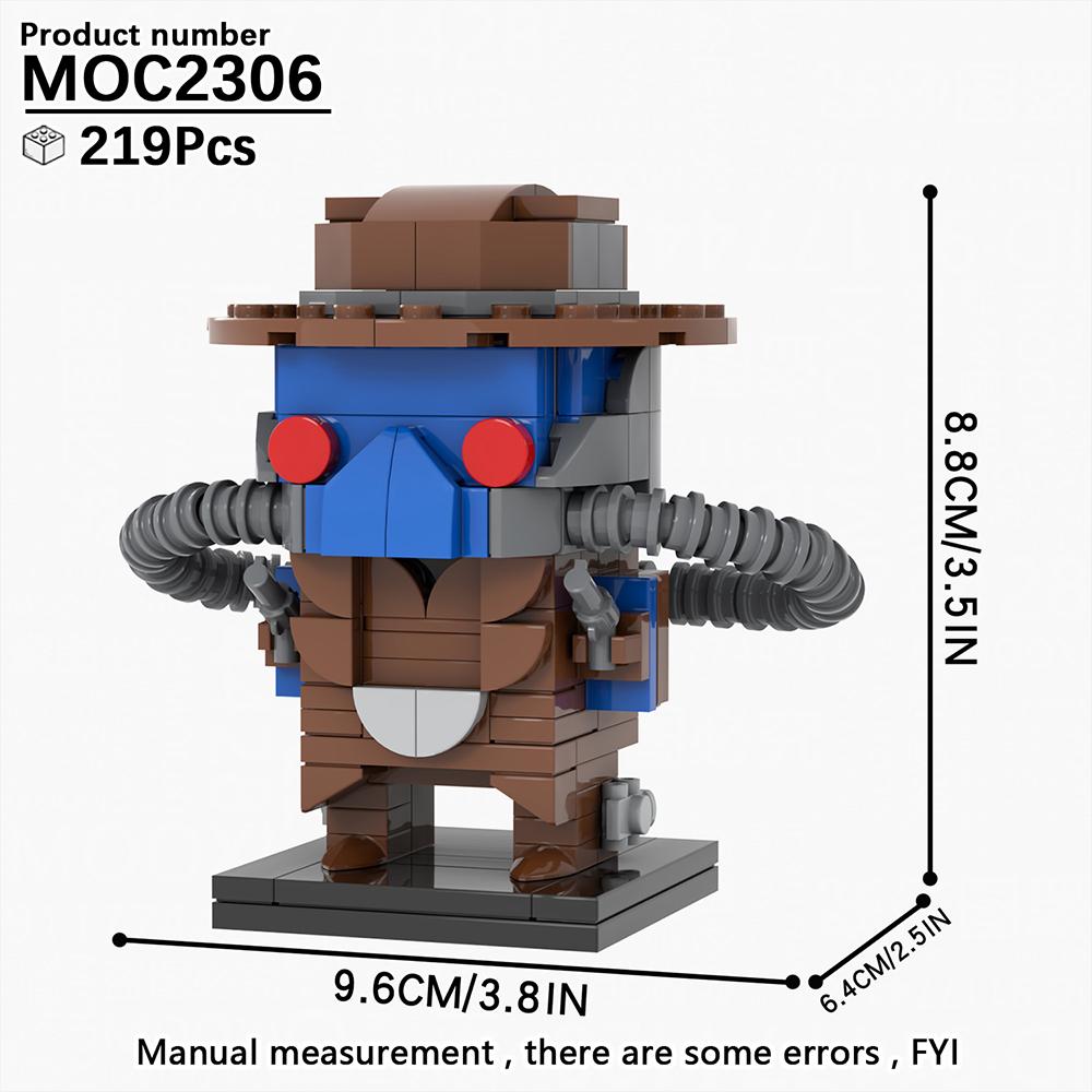 MOOXI Modellserie BrickHeadsed Set MOC Steine Actionfigur Modell Erwachsene Bausteine Kinderspielzeug für Kinder Geschenk