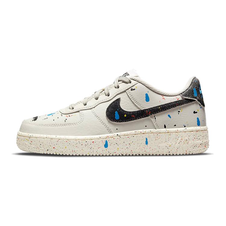 Nike Air Force 1 LV8 3 Grade School 'Paint Splatter - Light Bone' (Unisex) Light Bone / Sail / Black Skate Shoes DJ2598 001