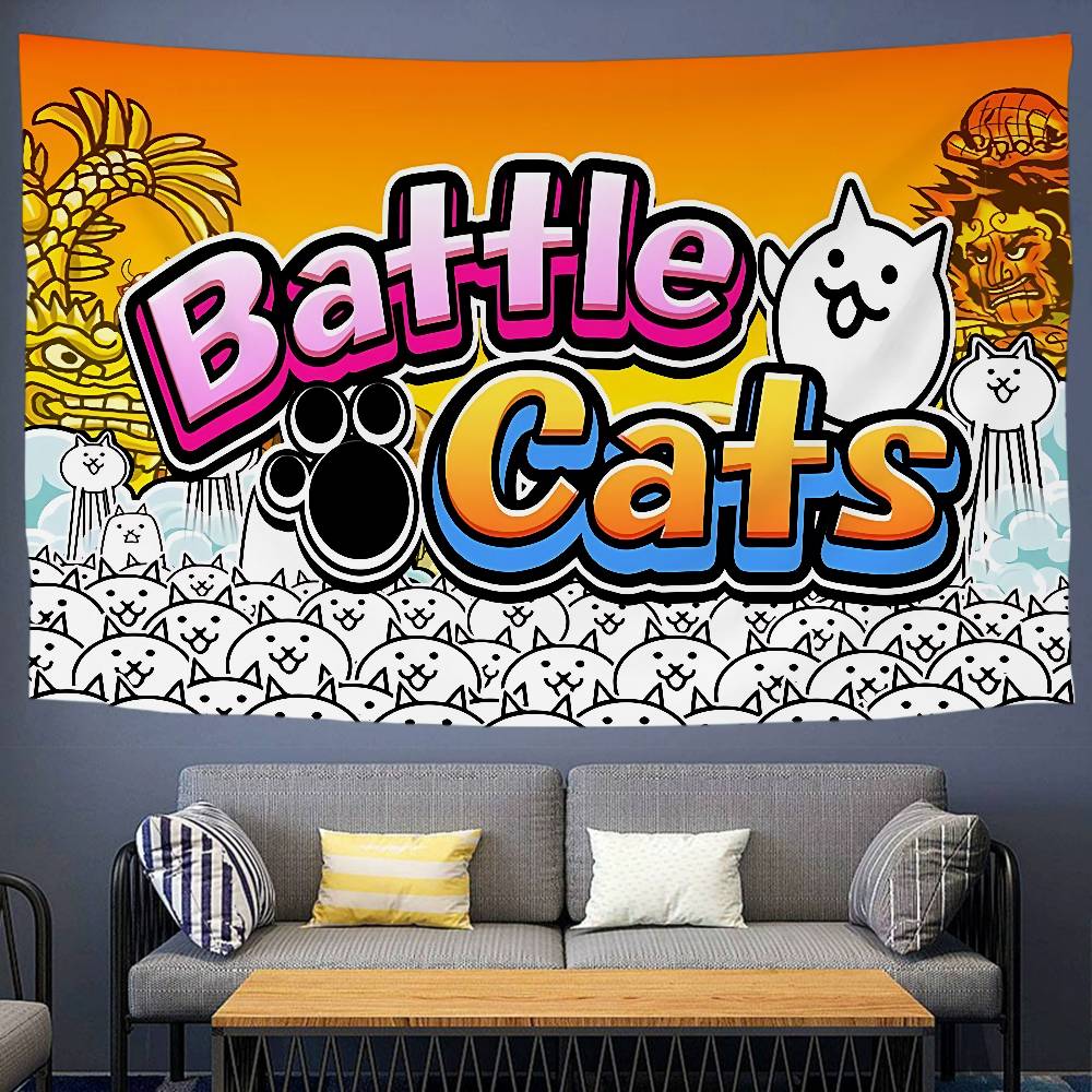 Arazzo Cartoon Gatto da Battaglia Arte Fantascienza Stanza Arredamento Casa Appeso a Parete Teli