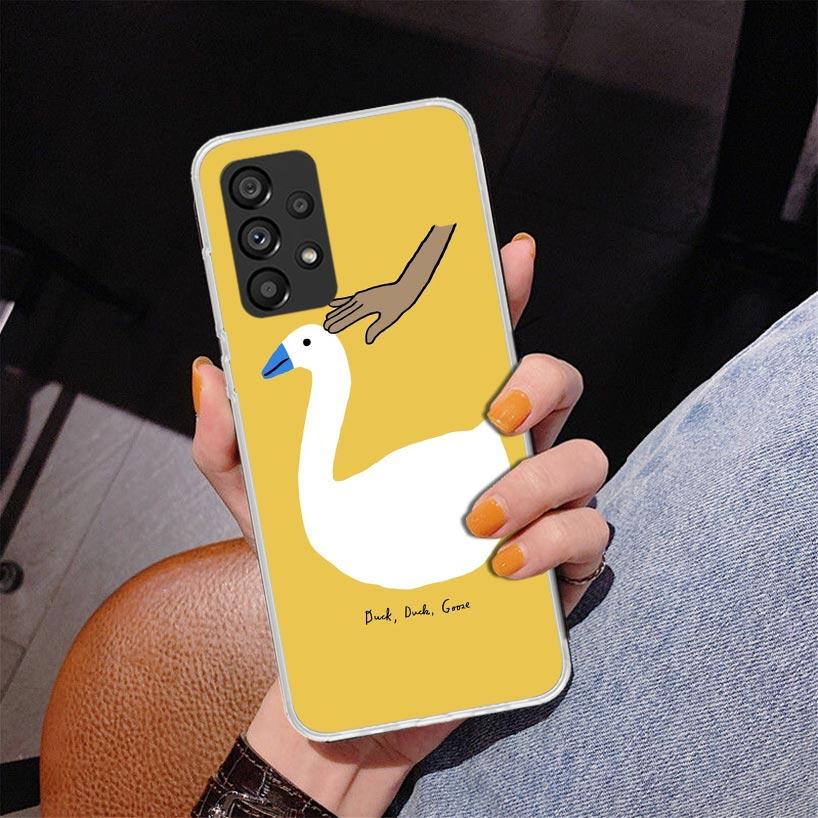 Cartoon Cute Goose Game Phnoe Case for Samsung Galaxy A17 A37 A57 A16 A26 A36 A56 A15 A14 A13 A55 A54 A53 A35 A34 A33 A25 A24 A2