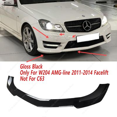 Maxton Style Front Bumper Lip Spoiler Splitter For Mercedes W204 S204 C63 AMG/AMG-line 2011-2014 Facelift Bodykits Tuning