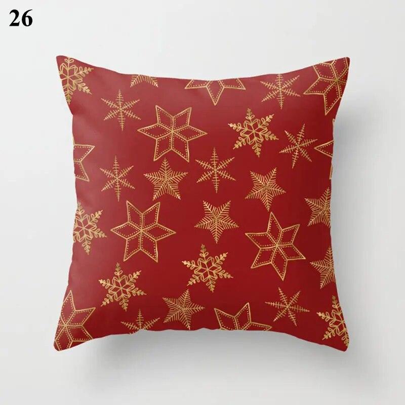 Red Cushion Cover Geometric Print Pillowcase  Wedding Decor