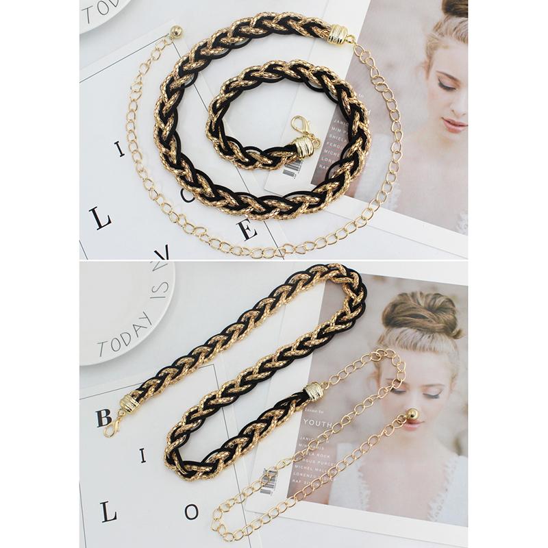 Gespleißter Perlen Damen Gürtel Elegant Vielseitig Elastische Taille Design Mode Perlenbesatz Vielseitig Frühling Sommer