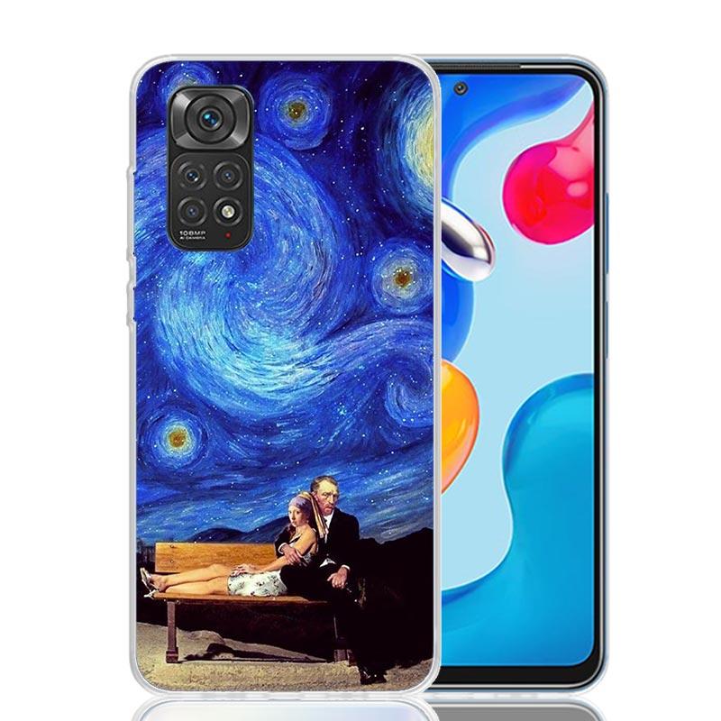Van Gogh Mona Lisa Funny Art Case Phone Cover for Xiaomi Redmi Note 14 13 12S 12 11S 11 11T 11E 10S 10 Pro Plus 5G Trend Fundas
