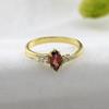 Garnet Ring, Gold Plated Jewelry, Birthstone Jewelry, Dainty Ring, Minimalist Jewelry