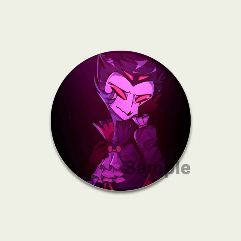 32/44/58MM Anime Helluva Boss Pins Round Tinplate Brooches for Backpack Cothes Accessories Hat Decoration Gifts HD Print Cartoon Badge